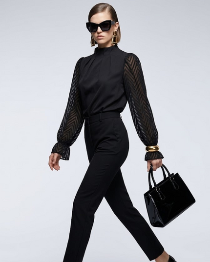 BYMANYC ® New York | SoHo Chevron Bluse | Black