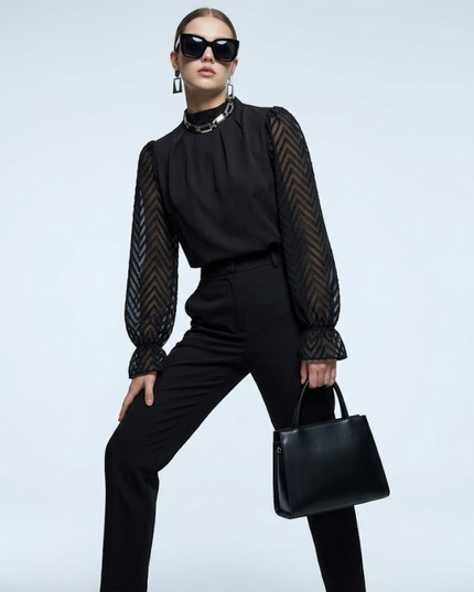 BYMANYC ® New York | SoHo Chevron Bluse | Black