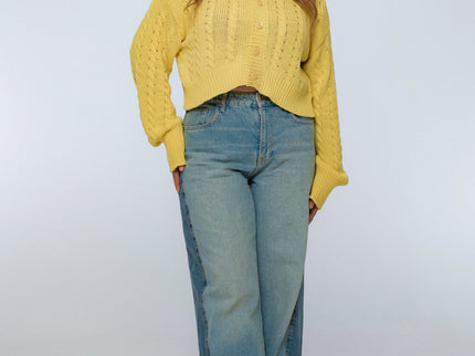 Parisse Cropped Knitted Cardigan-3