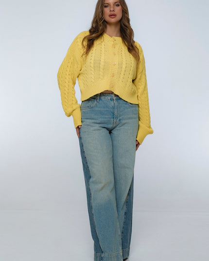 Parisse Cropped Knitted Cardigan-3