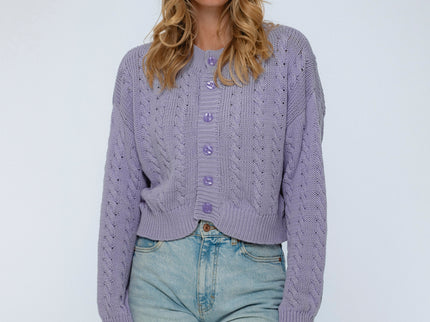 Parisse Cropped Knitted Cardigan-6