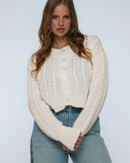 Parisse Cropped Knitted Cardigan-8