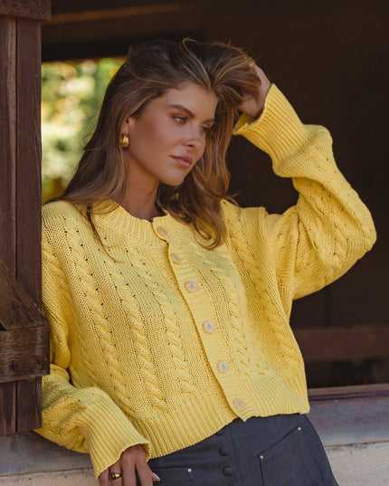 Parisse Cropped Knitted Cardigan-0