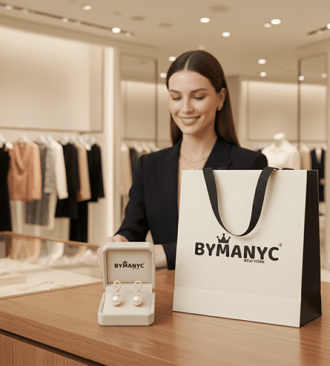 Pearl Hoop Ohrringe Golden Luster SOHO BYMANYC ® New York - ModeEcho