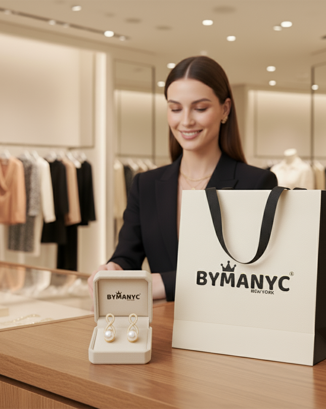 Pearl Hoop Earrings Golden Luster SOHO BYMANYC ® New York-1
