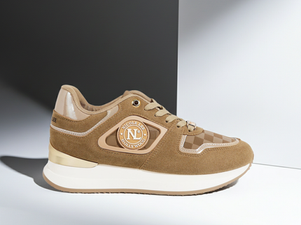 Plateau-Sneaker mit Schnürung – Braun