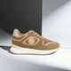 Plateau-Sneaker mit Schnürung – Braun