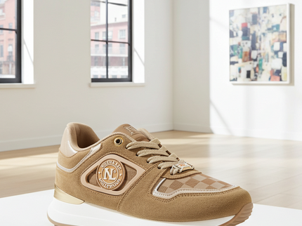 Plateau-Sneaker mit Schnürung – Braun