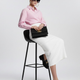 Pink Striped Oversized Shirt with Geometric Pocket • BYMANYC ® New York-1