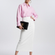 Pink Striped Oversized Shirt with Geometric Pocket • BYMANYC ® New York-0