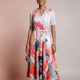 Rosa-oranges Blumen-Plissee-Midikleid GRAMERCY • BYMANYC ® New York