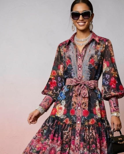 Hemdblusenkleid NOLITA – Floraler Paisley-Print – BYMANYC ® New York