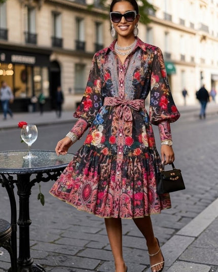 Hemdblusenkleid NOLITA – Floraler Paisley-Print – BYMANYC ® New York