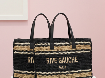 CROCHET Striped Tote Bag RIVE GAUCHE