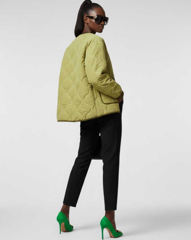 Quilted Jacket New Collection BYMANYC ® New York • Olive Green Utility-1