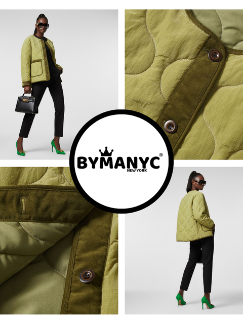 Quilted Jacket New Collection BYMANYC ® New York • Olive Green Utility-2