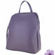 RB1018Y | Zaino Donna Doppio scomparto in Vera Pelle Made in Italy con spallacci regolabili. Accessori in metallo Canna di Fucile - Colore Viola - Dimensioni: cm 26 x 30 x 14,5-1