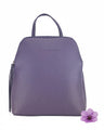 Damen-Rucksack mit Doppelfach aus Echtem Leder Made in Italy