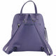 RB1018Y | Zaino Donna Doppio scomparto in Vera Pelle Made in Italy con spallacci regolabili. Accessori in metallo Canna di Fucile - Colore Viola - Dimensioni: cm 26 x 30 x 14,5-4