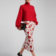 Red Knit Sweater with Peris Neck and Puff Sleeves • BYMANYC ® New York-2