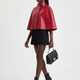 Red Leather-Style Short Cape Jacket For Women, Greenwich Village, BYMANYC New York.-3