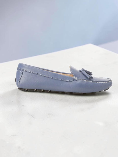 Caviúna Blaue Kalbsleder-Quasten-Loafer