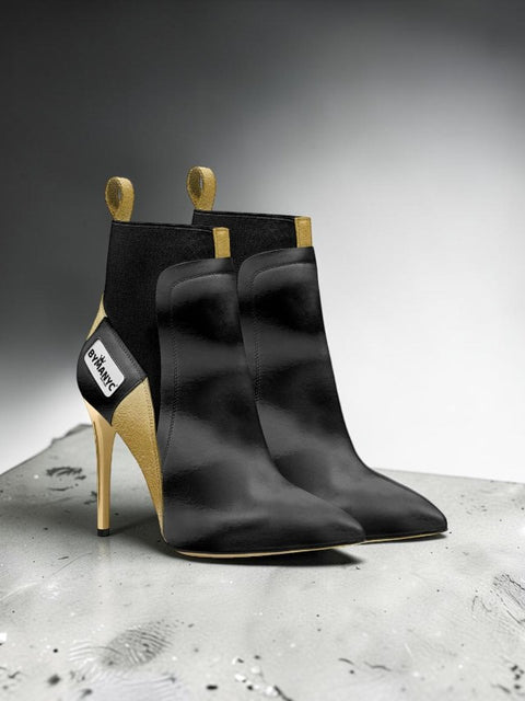 BYMANYC ® New York Tribeca Gold Flame – Veganer High Heel Damen