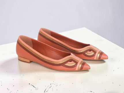 Begonia Karamell Leder-Ballerinas