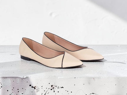 Ariri Beige Leder-Ballerinas