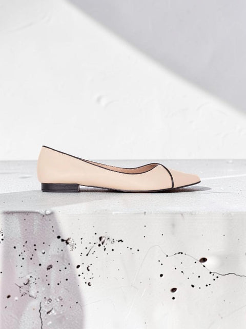 Ariri Beige Leder-Ballerinas