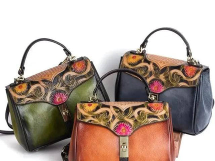 Rossie Viren Women's  Mini Leather Top Handle Satchel-2