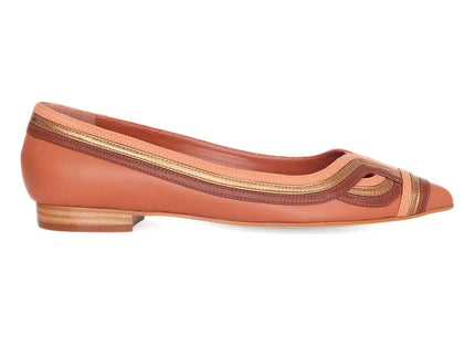 Begonia Karamell Leder-Ballerinas