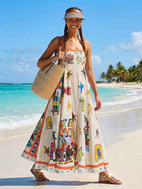 SOHO Artisanal Grafik-Maxikleid | Kreativ BYMANYC ® New York
