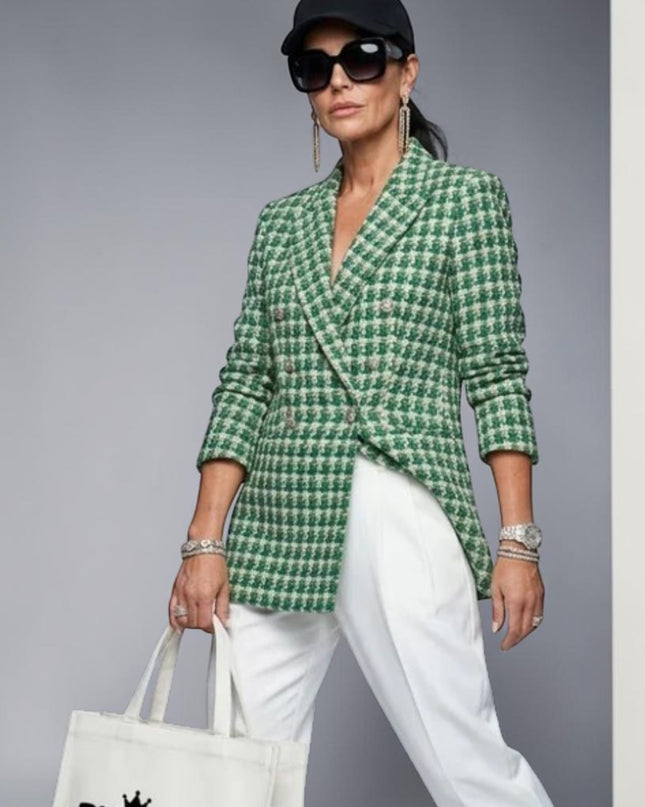 DAMEN BLAZER Grüner Tweed TRIBECA - BYMANYC ® New York