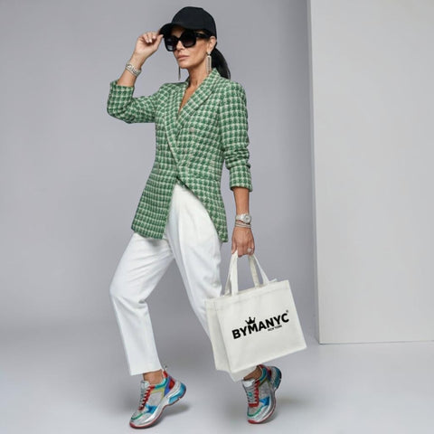 DAMEN BLAZER Grüner Tweed TRIBECA - BYMANYC ® New York