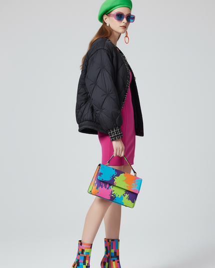 BYMANYC® New York | Jacke SOHO Hybrid Bomber-Tweed | Black