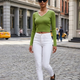 SOHO Women's Pistachio Green Knit Sweater Prêt-à-Porter BYMANYC ® New York-1