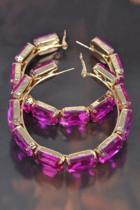 ST. MARKS Multicolor Stone Hoop Earrings: NYFW BYMANYC ® New York-0