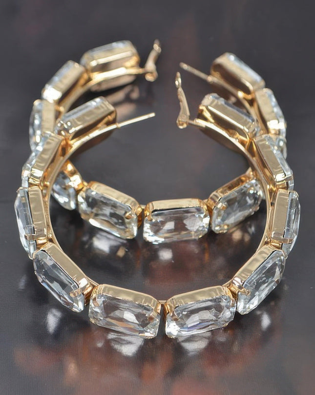 ST. MARKS Multicolor Stone Hoop Earrings: NYFW BYMANYC ® New York-1