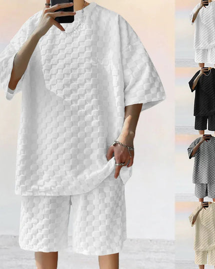 Men Leisure Oversized Two-piece shorts Set