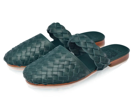 Sea Escape Woven Leather Slide Sandalen – ELF