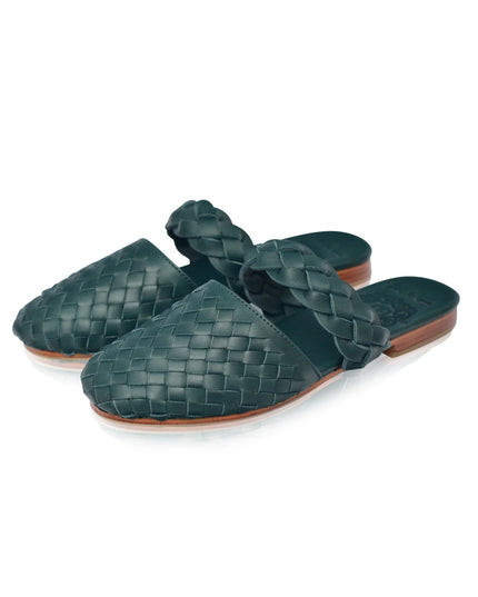 Sea Escape Woven Leather Slide Sandalen – ELF