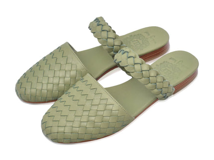 Sea Escape Woven Leather Slide Sandals-2