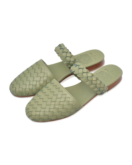 Sea Escape Woven Leather Slide Sandals-2