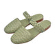 Sea Escape Geflochtene Leder-Slide-Sandalen
