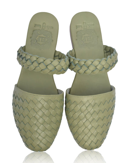 Sea Escape Woven Leather Slide Sandals-1