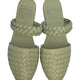 Sea Escape Geflochtene Leder-Slide-Sandalen