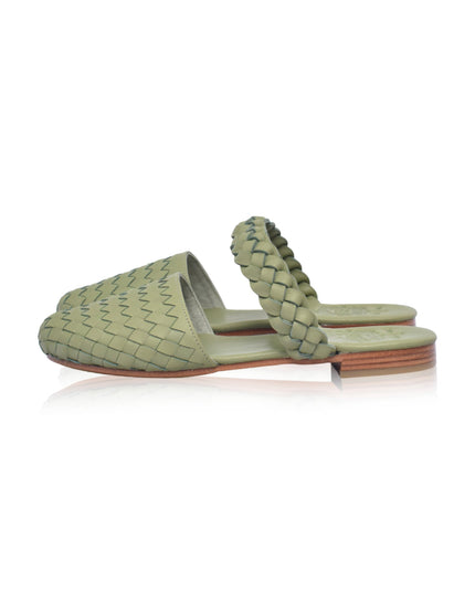 Sea Escape Woven Leather Slide Sandals-3