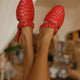Sea Escape Geflochtene Leder-Slide-Sandalen