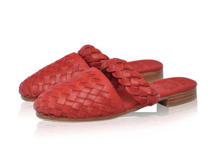 Sea Escape Woven Leather Slide Sandals-4